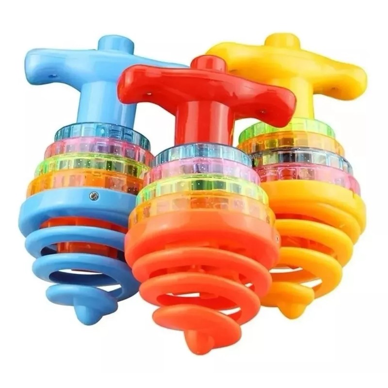 Acquart 2 Pzs Trompo De Resorte Con Luz Y Sonido