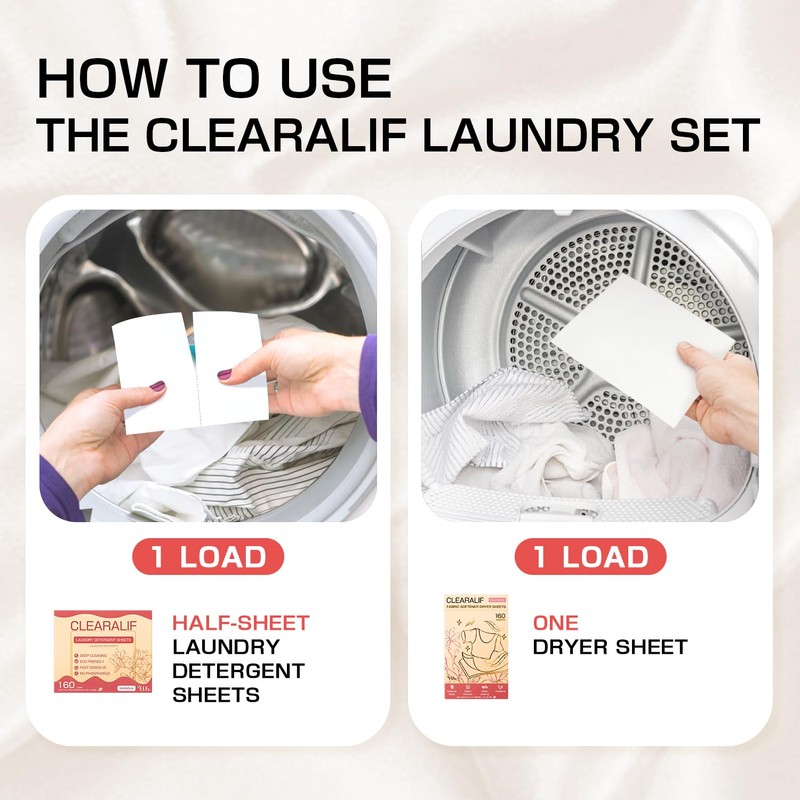 CLEARALIF All in One Laundry Detergent Sheets Kit, Magnolia Scent,