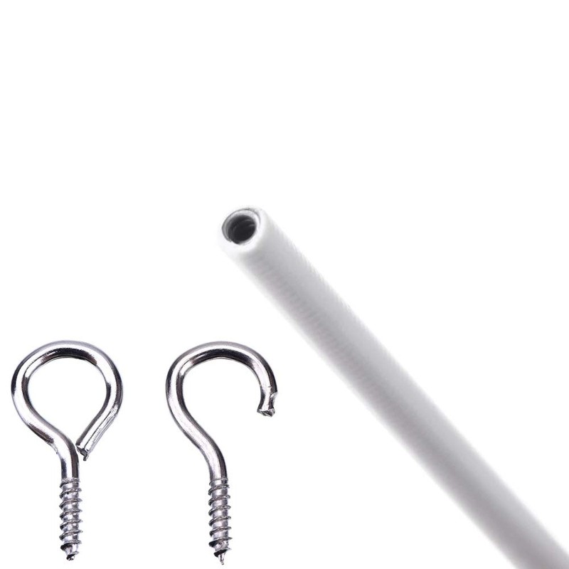 iPEAK Curtain Wire Net Curtain Wire Cord Cable with Hooks
