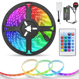 Long Life Lamp Company RGB LED Tape IP44 Exterior/Interior 5 Metre Strip Light Kit Colour Change 12v Plug and Play 5MRGBSL