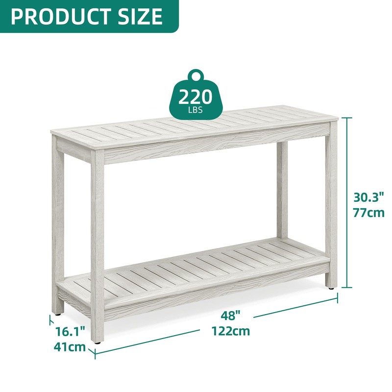 YITAHOME 48" Entry Console Table, 2-Shelf HIPS Indoor Outdoor Bar