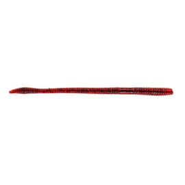 BAITFUEL T-Mac Durable Straight Tail Worm Infused with Supercharged X55 Formula Gel | 6.5-Inch, Red Bug