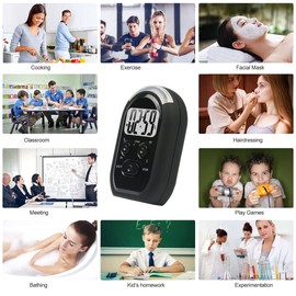 X-WLANG Vibrating Timer,Quiet Timer and 3 in 1 Kitchen Timer with Vibration, Flasher and Beeper for Cooking, Baking, Sports, Games, Yoga, Study, Meditation, Office etc, Awesome and Comfortable Skin.