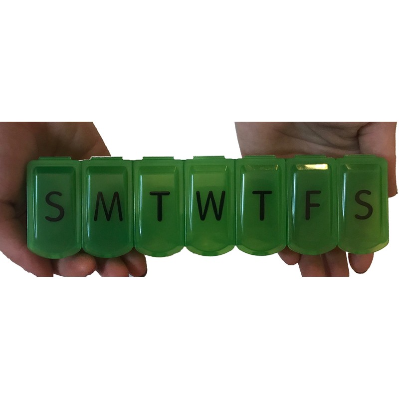 Apex 7-Day Ultra Bubble-Lok Pill Organizer (XL, Kelly Green)