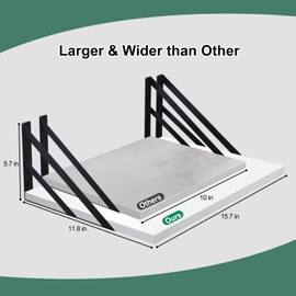 Tectocker-DOU 2 Pc Deep Floating Shelves ; 12 Inch Deep Wall Mounted Hanging Shelves for Living Room, Kitchen, Office, Bathroom and Bedroom Decor; Storage and Display Shelf Set (White)