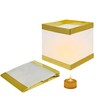 FUELYE 12Pack Floating Square Lanterns with LED Flameless Candles,Outdoor Lanterns