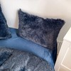 chovy Faux Fur Navy Blue Comforter Cover Duvet Cover King