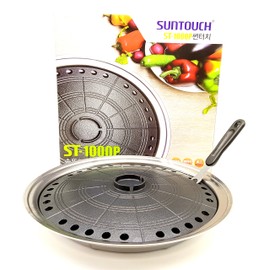 Suntouch Korean BBQ Multi Nonstick Grill Plate, Multi-Layer Marble Coated Surface with Stainless Steel Oil Drip Tray