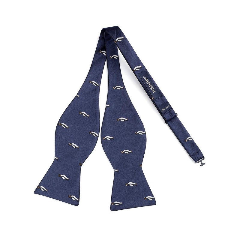 HISDERN Bow Ties for Men Navy Blue Self Bowties Square
