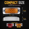 3.5 Inch 2 Red 2 Amber 12 LED Chrome Rectangular