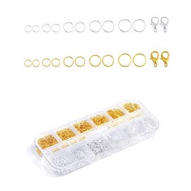 AIMALL 800x Jump Rings Split Lobster Clasps Hooks for DIY Jewelry Making, Necklace, Bracelet Craft Supplies in Gold and Silver