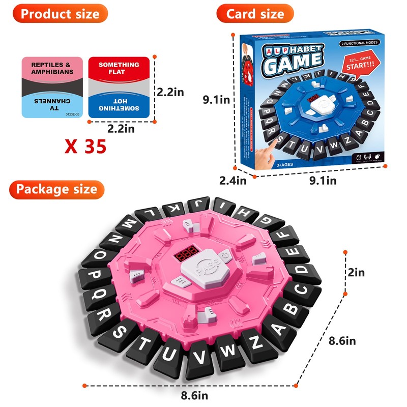 Resflycheng Word Game Family Board Game with Digital Display Timer,