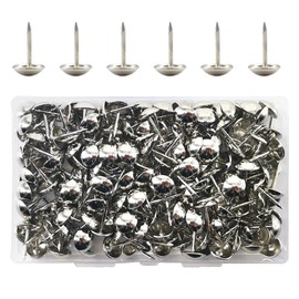 Ruidee 200 PCS Antique Upholstery Tacks,Upholstery Tacks Pins,Furniture Decorative Thumbtacks,Tacks Thumb Tacks Push Pins (STD/Silver)