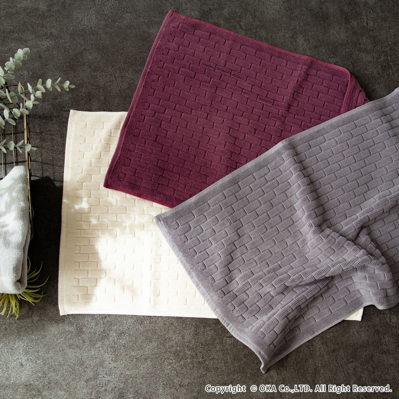 OKA Ag+ Bleach Towel Bath Mat, Approx. 15.7 x 23.6