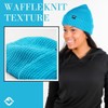 Waffle Knit Winter Beanie Hats for Men - Teal