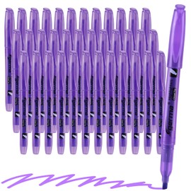 Cgerma Purple Highlighters, 36 Pack, Chisel Tip Highlighter Pack, Quickly Drying, Perfect for Students Kids Adults Classroom, Office, School Supplies