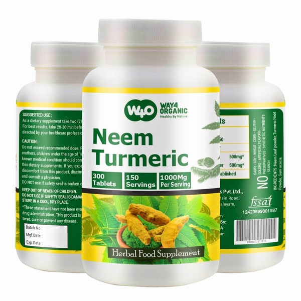 Neem Turmeric Capsules(Tablets) - High-Potency Azadirachta Indica Tablets, Neem Leaves