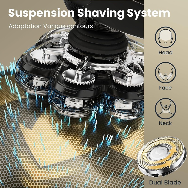 LITATA 7D Head Shaver for Bald Men Detachable Head Shaver