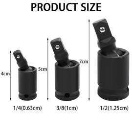 Daladen Kit de Juego de Dados de Impacto 3 PCS, Junta Universal de Grado de Impacto, Dados 1/4 3/8 y 1/2 pulgadas - Feng Pao