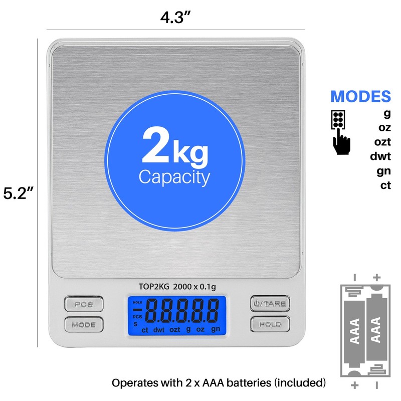 Smart Weigh Digital Pro Pocket Scale 2000g x 0.1 Grams