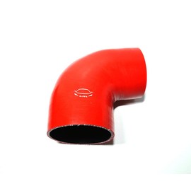 LTI Universal 4-Ply Reinforced High Performance Inner Diameter 3.5"-4" 90 Degree Elbow Reducer Silicone Hose Coupler 89mm-102mm (3.5"-4" Red)