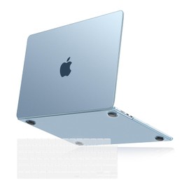 MOSISO Funda Compatible con MacBook Air 13.6 Pulgadas Case 2025 2024-2022 M4 A3240 M3 A3113 M2 A2681, Ultra-Fino Natural Original Color Carcasa Rígida de Plástico&Cubierta de Teclado, Azul Cielo