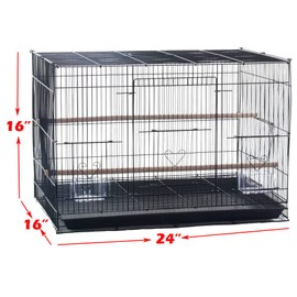 Aviary Breeding Bird Finch Parakeet Finch Flight Cage 24" x 16" x 16" Black