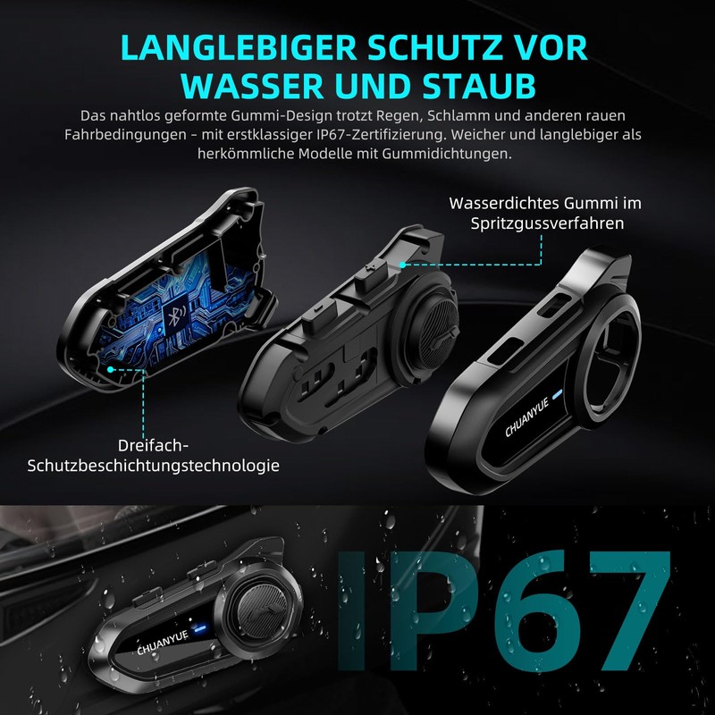 CHUANYUE R18 Motorcycle Intercom, Motorcycle Helmet Communication System for up