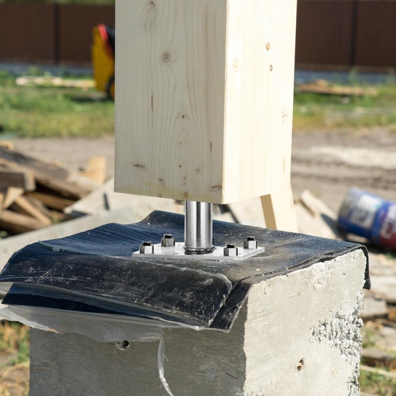 Post Support Height Adjustable, Galvanised 100-150 mm Post Brackets, Screw-On