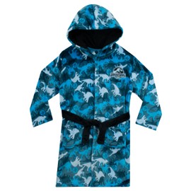 Jurassic World Children's Dinosaur Bathrobe, Dino Bathrobe, blue