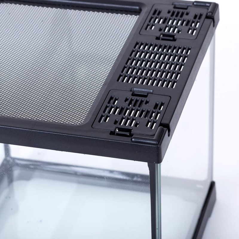 REPTI ZOO Mini Reptile Glass Terrarium,Front Opening Door Full View