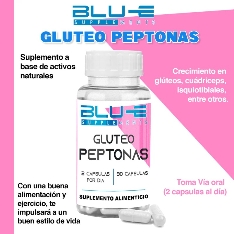 Glteo Peptona Blu-e 90caps Crecimiento Metforpepto Natural Sin Sabor