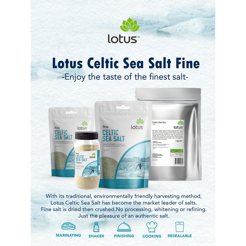 Lotus Celtic Fine Sea Salt 450 g, 450 g