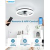 VOLISUN Low Profile Ceiling Fans with Lights and Remote, Bladeless