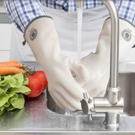 Barbecue Mitts, Silicone Oven Gloves, Heat Resistant Oven Gloves with Fingers, Kitchen Oven Mitts Smoker Gloves for Baking, Grilling, Cooking, Food Grade, Waterproof (8)