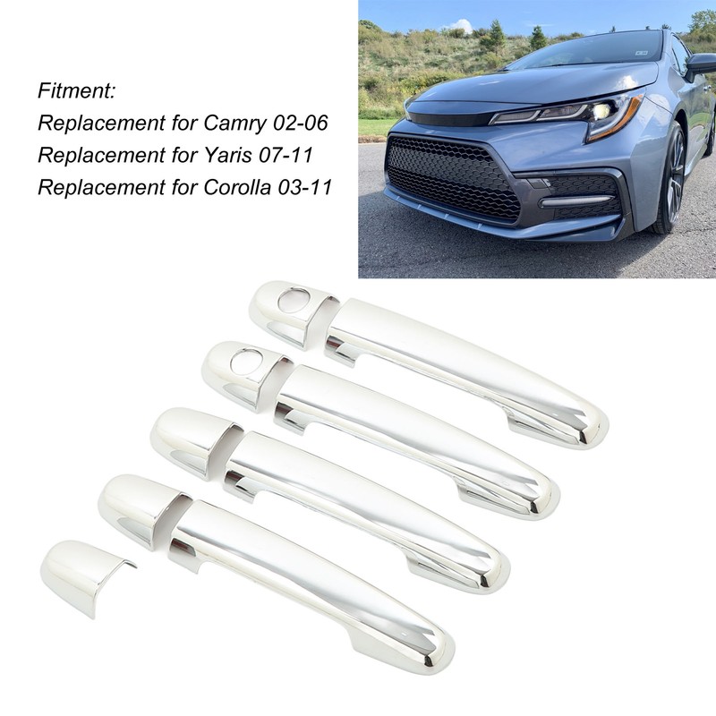 8 Pcs Car Exterior Door Handle Cover ABS Chrome Door