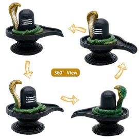 alikiki Hindu Shiva Lingam Statue - 4.4”H Indian Idol Murti Item Shivling for Pooja Shiv Ling God Statue Home Office Temple Mandir Shrine Altar Pooja Decor India Diwali Puja Gifts for Friends