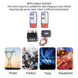 12V 250A Winch Solenoid Relay Contactor + 2pcs Wireless Winch Remote Control Kit, 3000 Lbs -5000 Lbs Heavy Duty Contactor Switch for ATV UTV SUV Boats 4x4 Vehicles Trailers Trucks