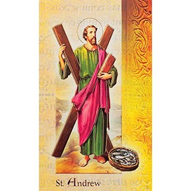 William J. Hirten Deluxe Catholic Holy Card with Traditional Prayers (Saint Andrew)