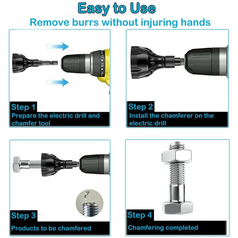 Yuentoen Deburring Chamfer Tool with Sharp Tungsten Carbide Blades, Fast