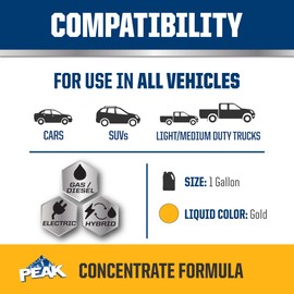 PEAK OET Extended Life Gold Concentrate Antifreeze/Coolant for North American Vehicles, 1 Gal.
