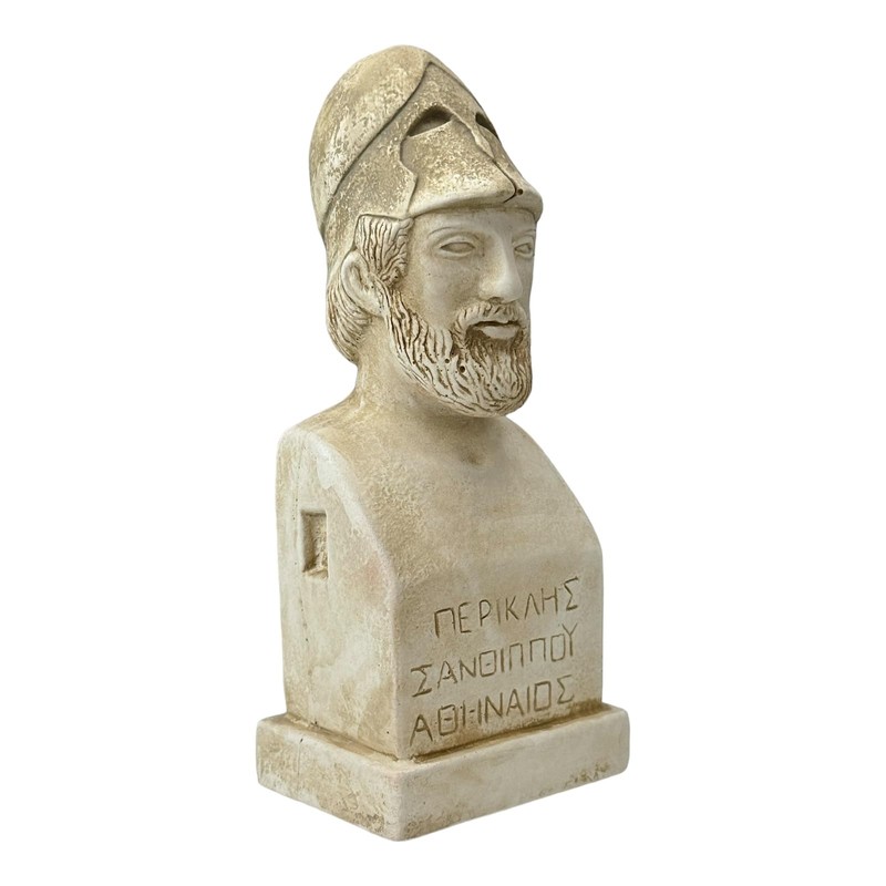 Pericles Leader of Athenian Democracy Bust Cast Stone Statue Sculpture