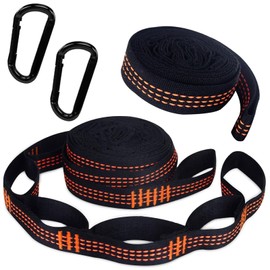 Snyvpra Hängematte Befestigung 2er Set - Hängematten Aufhängung Gurte mit Karabinern, Verstellbar bis 2m, max 400kg, für Camping Outdoor Baum