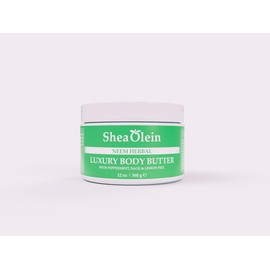 SheaOlein Naturally Essential NEEM HERBAL LUXURY BODY BUTTER With Peppermint, Sage & Lemon Peel 12 oz