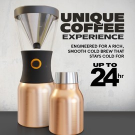 asobu Cold Brew Coffee Maker, Award-Winning 40oz Insulated Cold Brew Brewer with Portable Stainless Steel Carafe – No.1 Europe Coffee Fest Winner, Leakproof, BPA-Free, Keeps Cold 24H