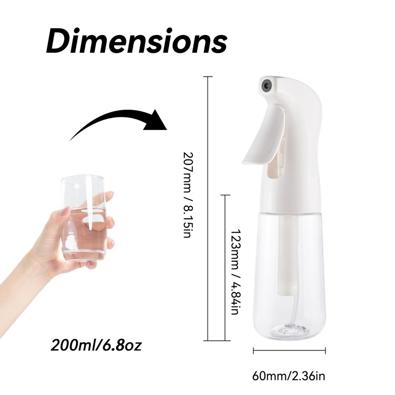 Zuhose Spray Bottle for Hair (6.8OZ /200ML) Continuous Ultra Fine