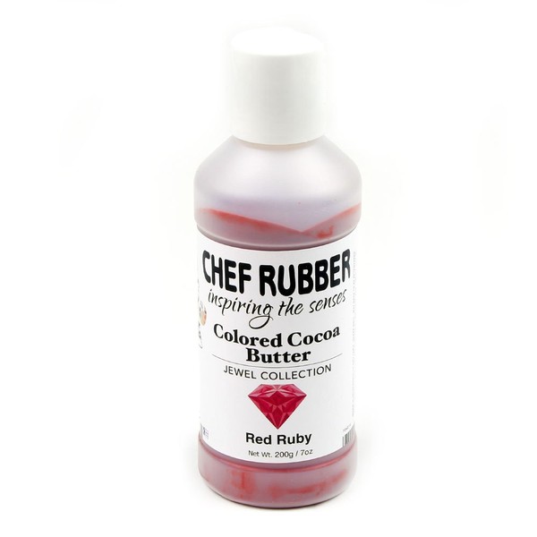 Chef Rubber Cocoa Butter, Jewel Collection - Red Ruby, 7 Ounce