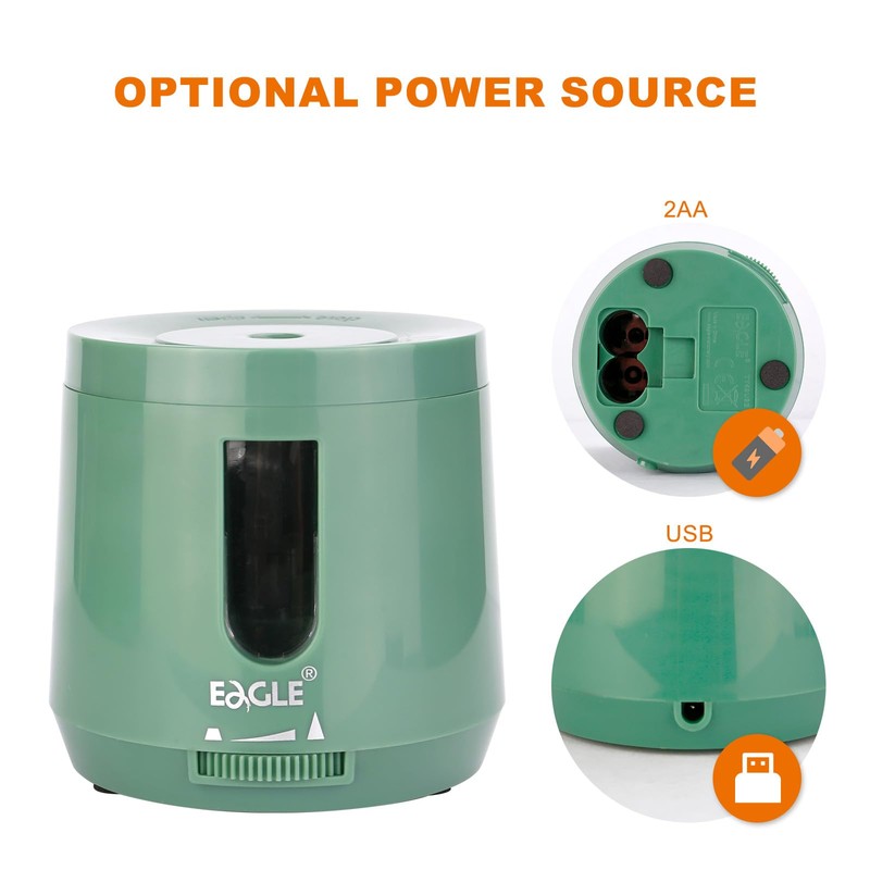 Eagle Replaceable Blade Automatic Pencil Sharpener (White)... (Green)