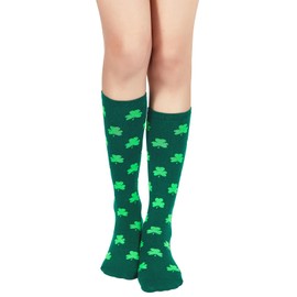 Calcetines altos hasta la rodilla para mujer, calcetines largos atléticos, finos hasta el muslo, para deportes al aire última intervensión, calcetines de tubo casuales, Paquete de 2 Verde Blanco, One