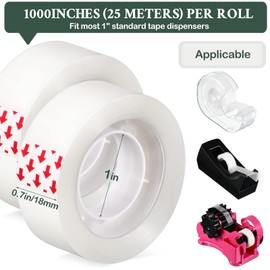 Yahenda Invisible Tapes, 96 Rolls 0.75x1000 inches BOPP Clear Tape for Office Home School Use, Matte Finish Tape Refill for Dispenser, Tapes for Correction and Labeling